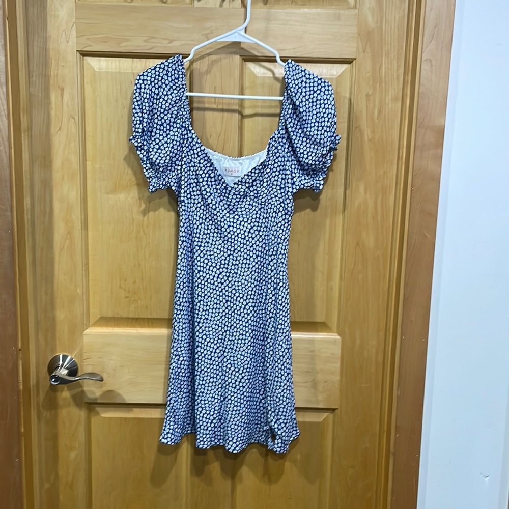 Rumor floral blue white dress size 10
